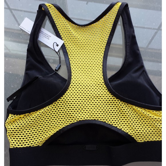 KORAL Rade Infinity Sports Bra Black Yellow Metallic Mesh backing Small New - Picture 8 of 9